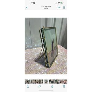Mcm brewster home gold wire floating glass picture frame home decor minimilist